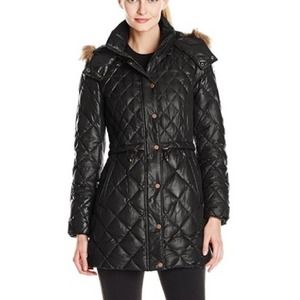 Marc New York Kava Faux Fur Quilted Puffer Coat XS down